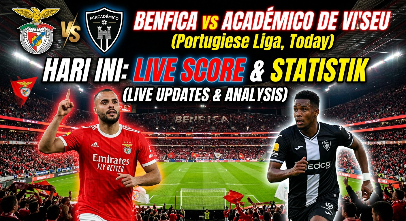 Benfica vs Academico de Viseu Hari Ini: Link Live Score dan Statistik