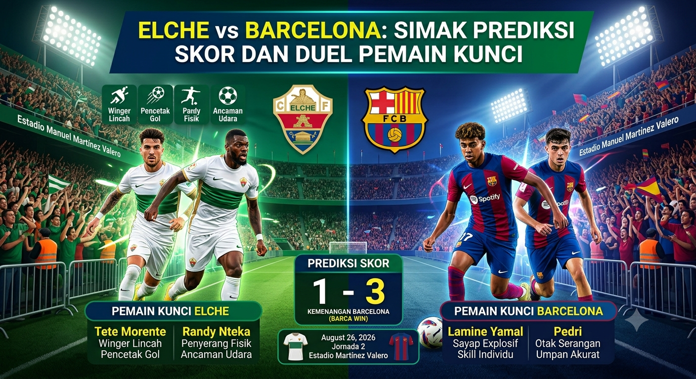 Elche vs Barcelona: Simak Prediksi Skor dan Duel Pemain Kunci