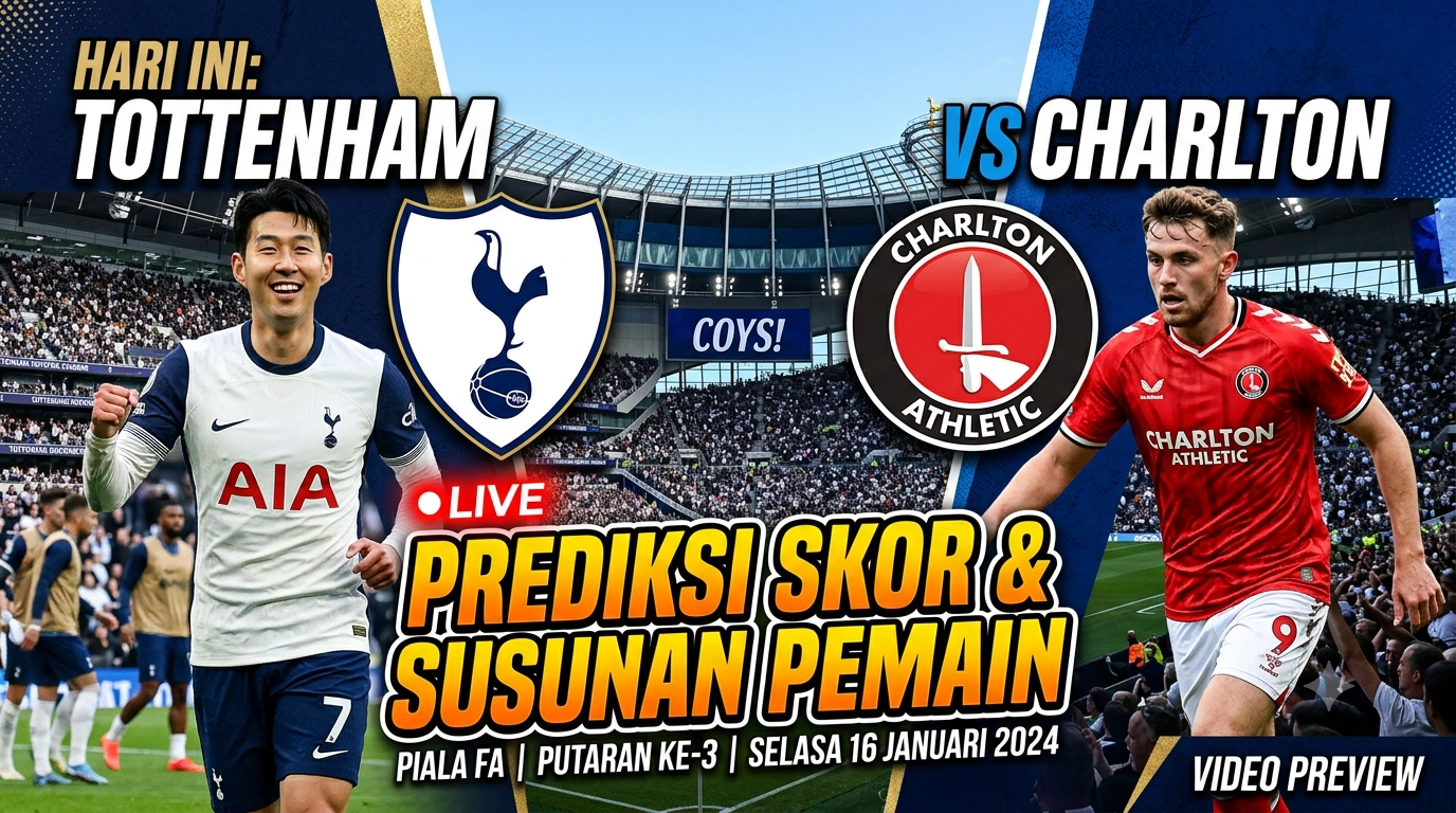 Tottenham vs Charlton hari ini: Prediksi skor dan susunan pemain