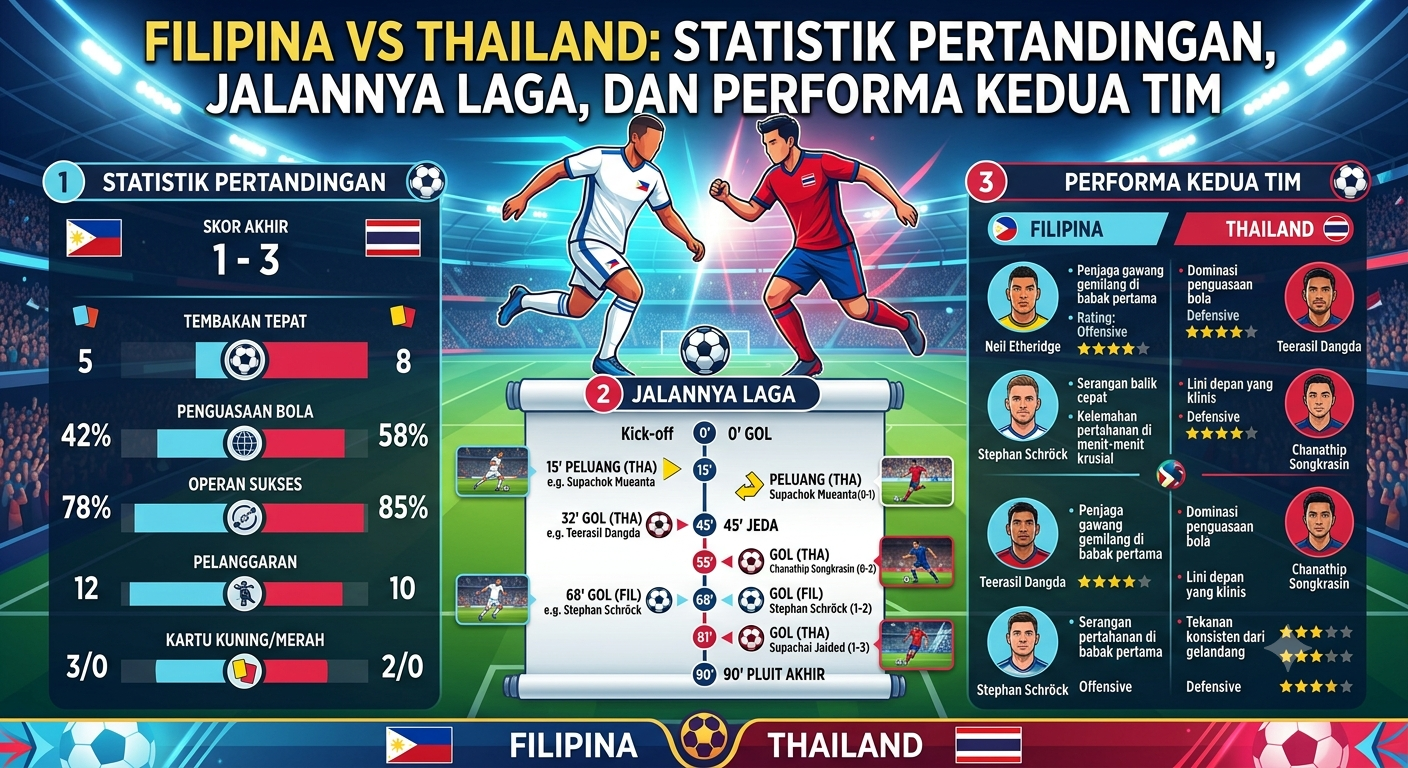 Filipina vs Thailand: Statistik Pertandingan, Jalannya Laga, dan Performa Kedua Tim