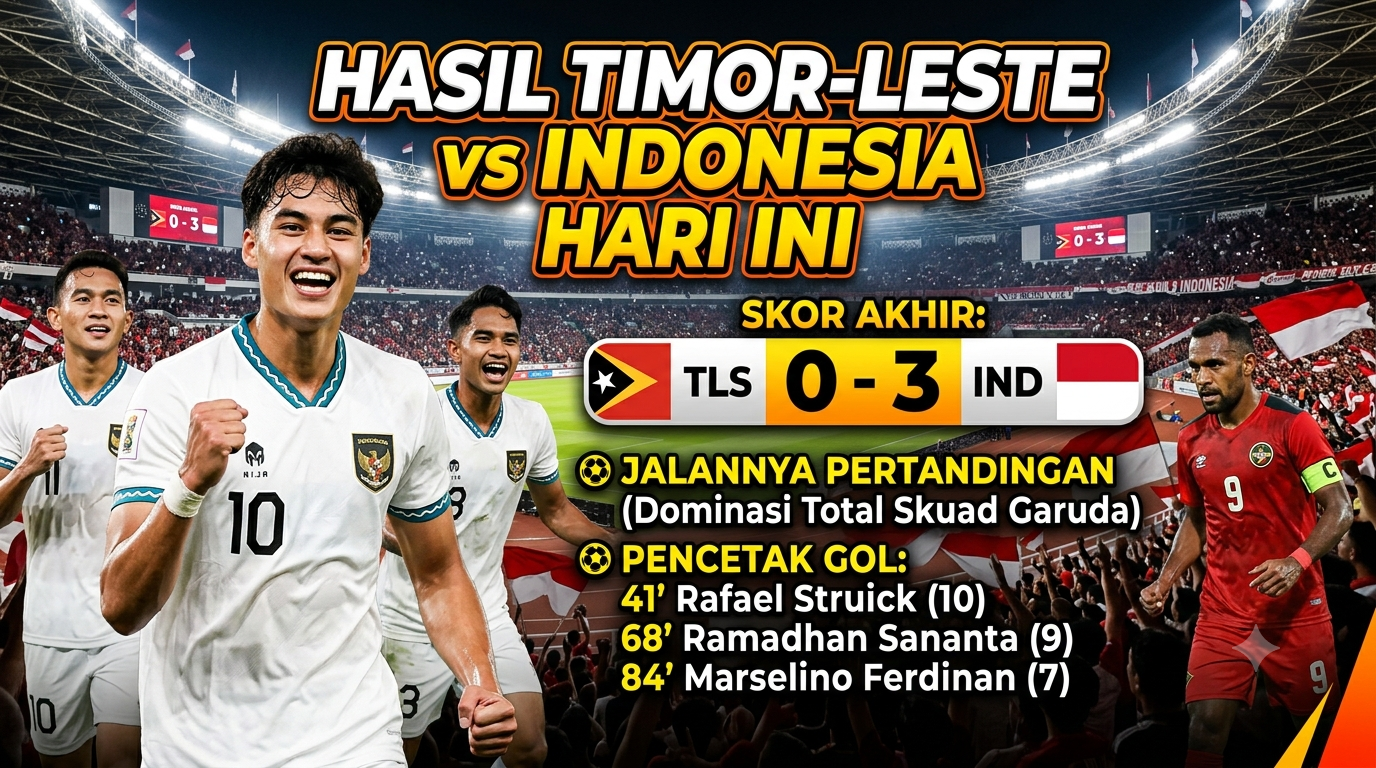 Hasil Timor-Leste vs Indonesia Hari Ini: Skor Akhir, Jalannya Pertandingan, dan Pencetak Gol