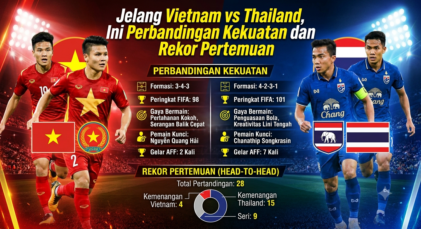 Jelang Vietnam vs Thailand, Ini Perbandingan Kekuatan dan Rekor Pertemuan