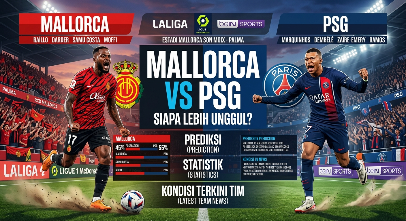 Mallorca vs PSG, Siapa Lebih Unggul? Simak Prediksi, Statistik, dan Kondisi Terkini Tim