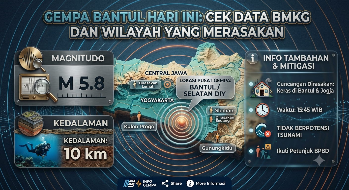 Gempa Bantul Hari Ini: Cek Data BMKG dan Wilayah yang Merasakan