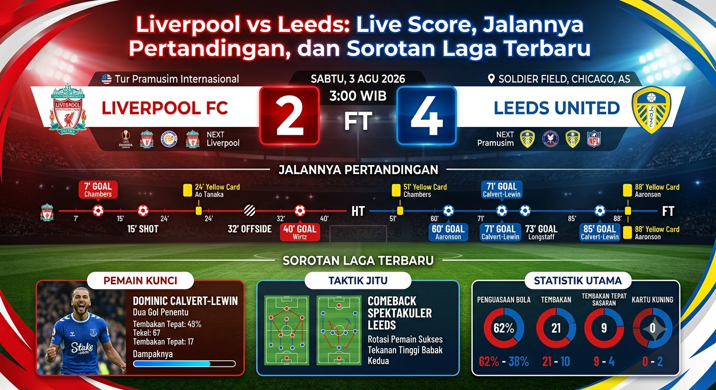 Liverpool vs Leeds: Live Score, Jalannya Pertandingan, dan Sorotan Laga Terbaru