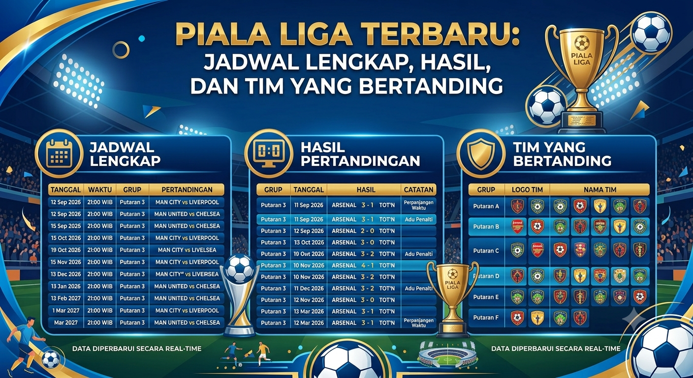 Piala Liga Terbaru: Jadwal Lengkap, Hasil, dan Tim yang Bertanding