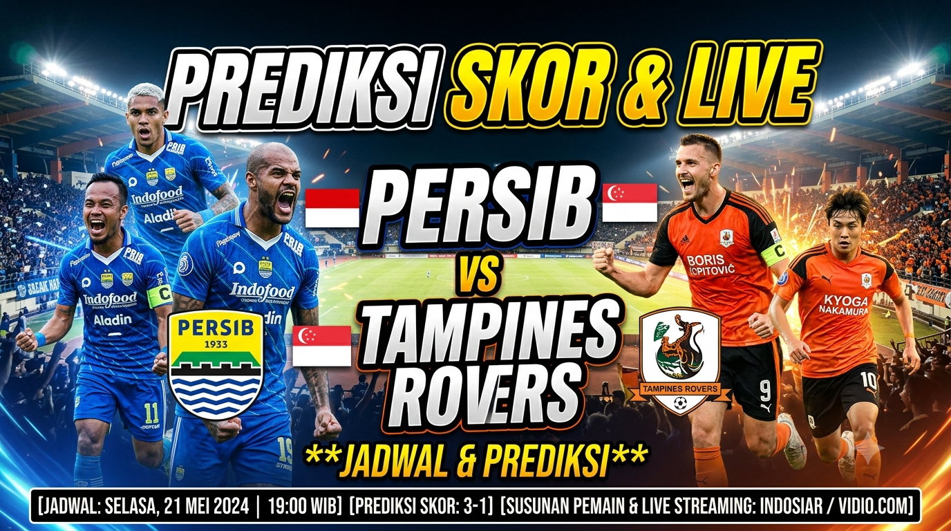 Persib vs Tampines Rovers FC: Jadwal, Prediksi Skor, Susunan Pemain, dan Live Streaming