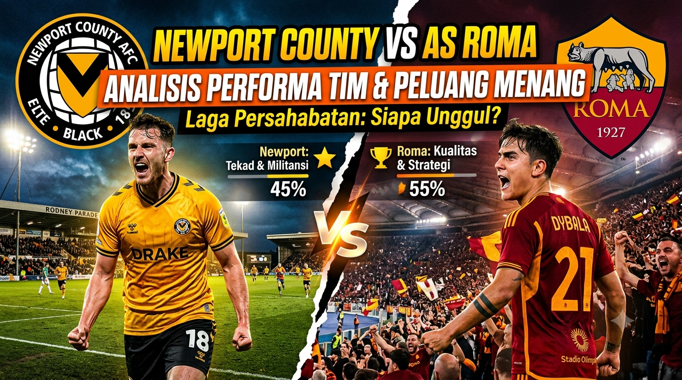Newport vs Roma: Analisis Performa Tim dan Peluang Menang di Laga Persahabatan