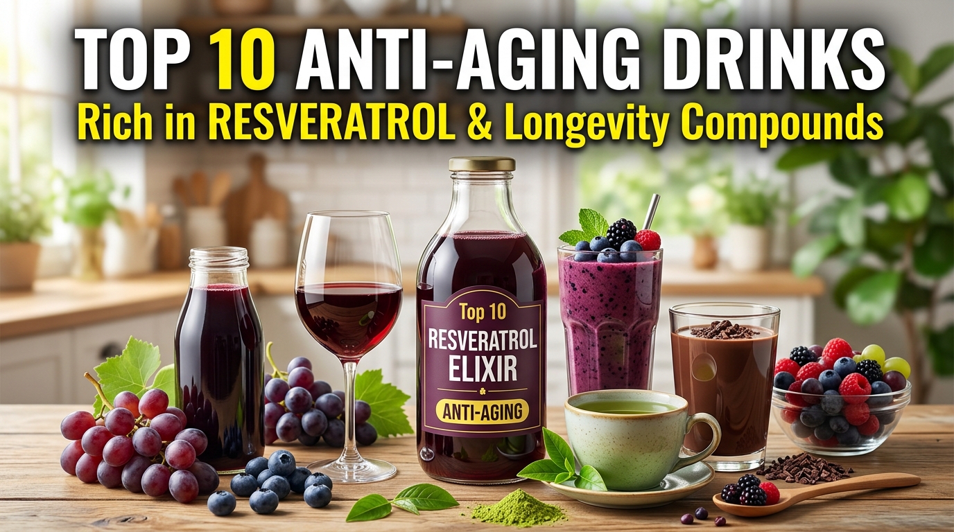 Top 10 Anti-Aging Drinks Rich in Resveratrol and Longevity Compounds