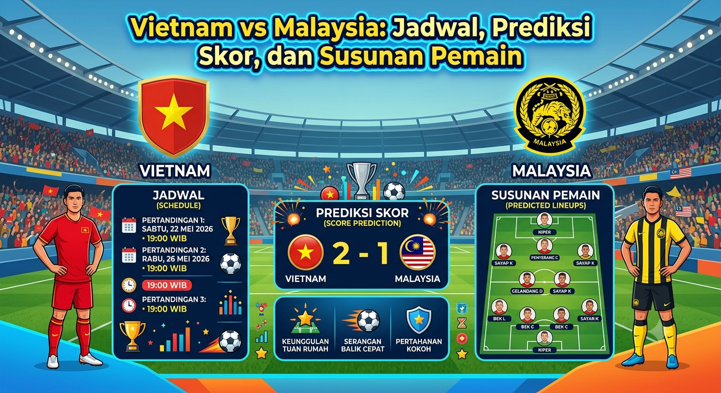 Vietnam vs Malaysia: Jadwal, Prediksi Skor, dan Susunan Pemain