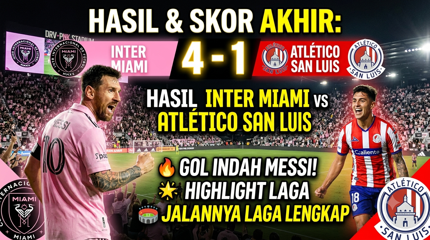 Hasil Inter Miami vs Atlético San Luis: Skor Akhir, Highlight, dan Jalannya Laga
