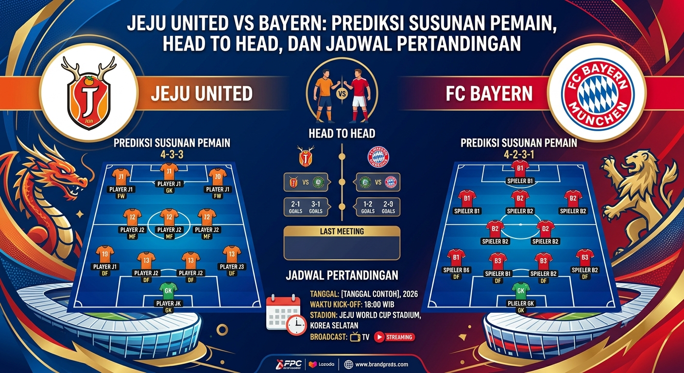 Jeju United vs Bayern: Prediksi Susunan Pemain, Head to Head, dan Jadwal Pertandingan