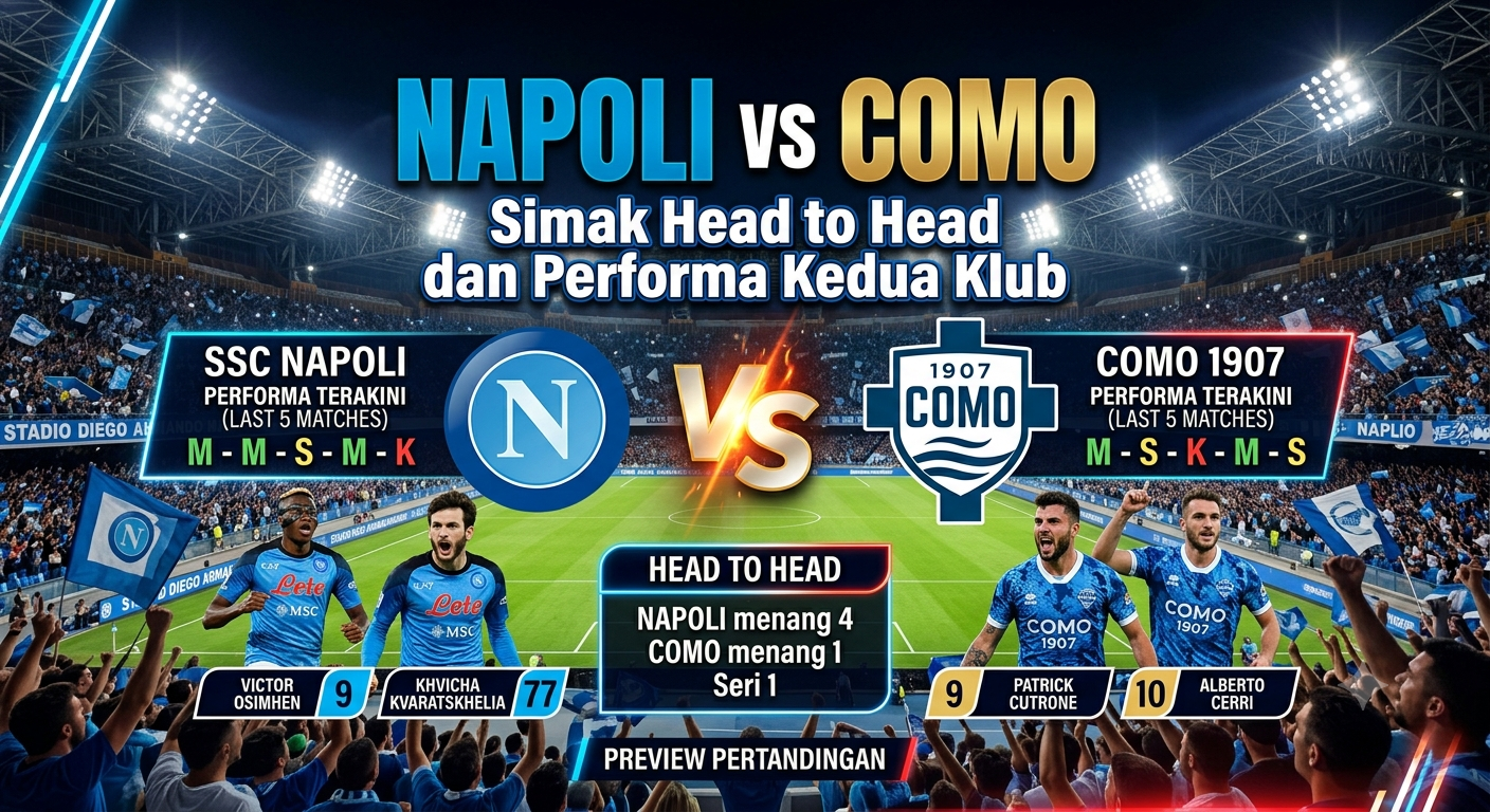 Napoli vs Como, Simak Head to Head dan Performa Kedua Klub