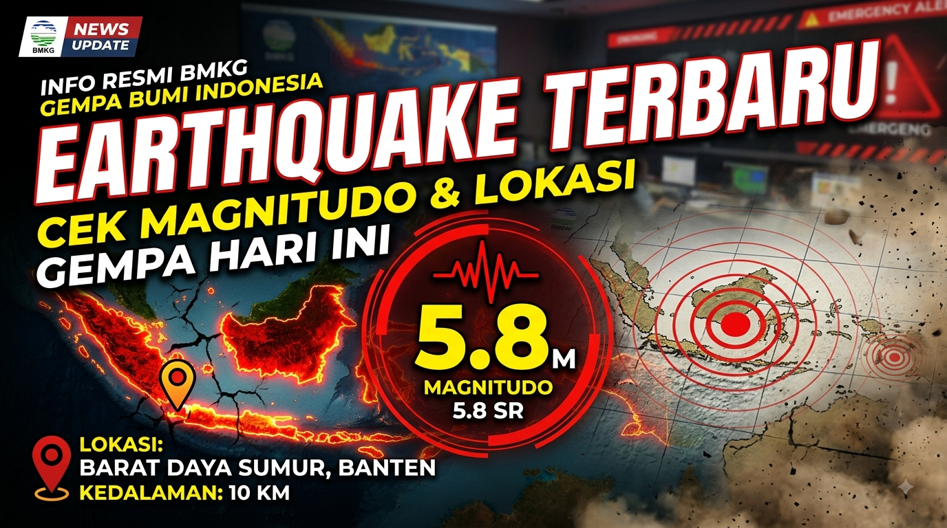 Earthquake Terbaru, Cek Magnitudo dan Lokasi Gempa Hari Ini