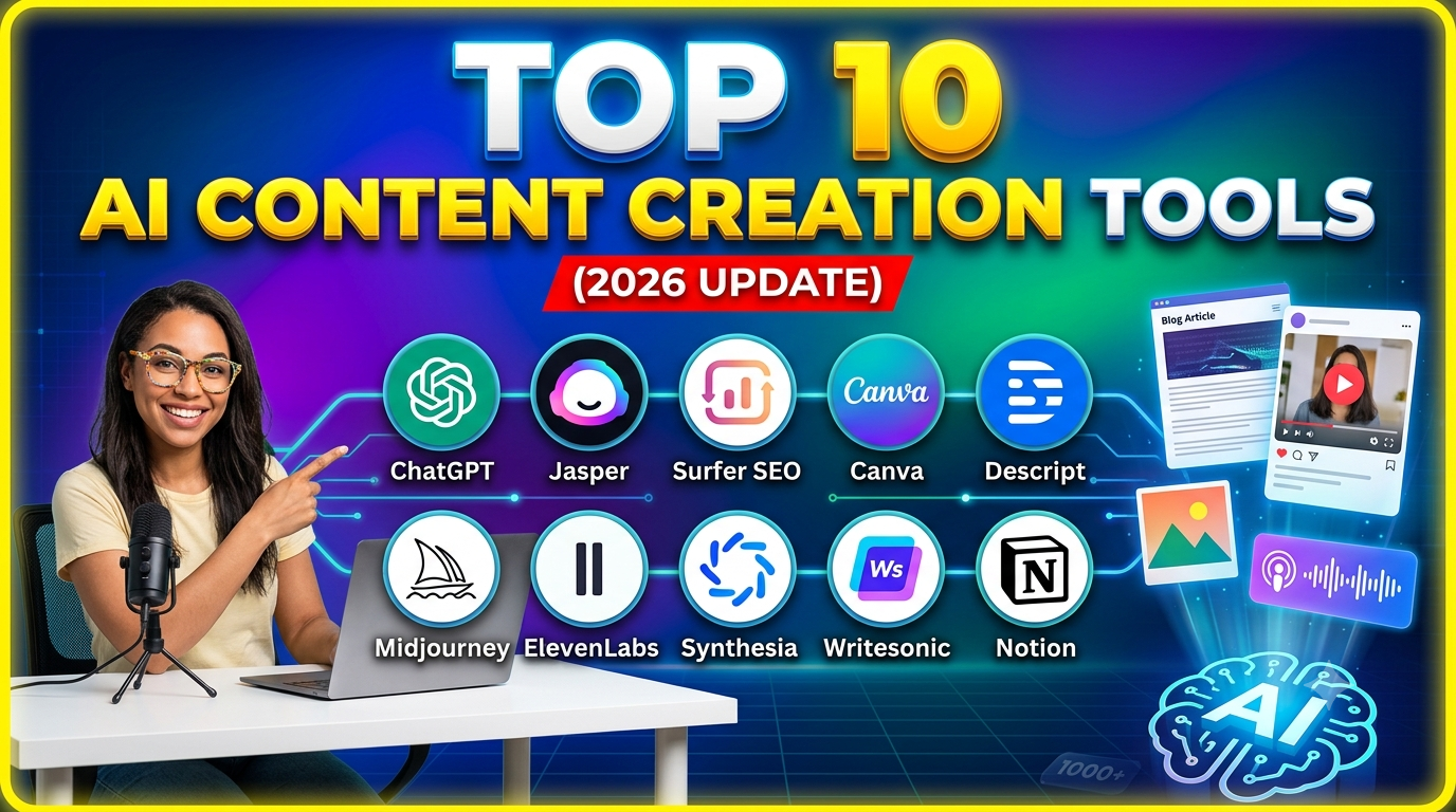Top 10 AI Tools for Content Creation in 2026: The Ultimate Guide
