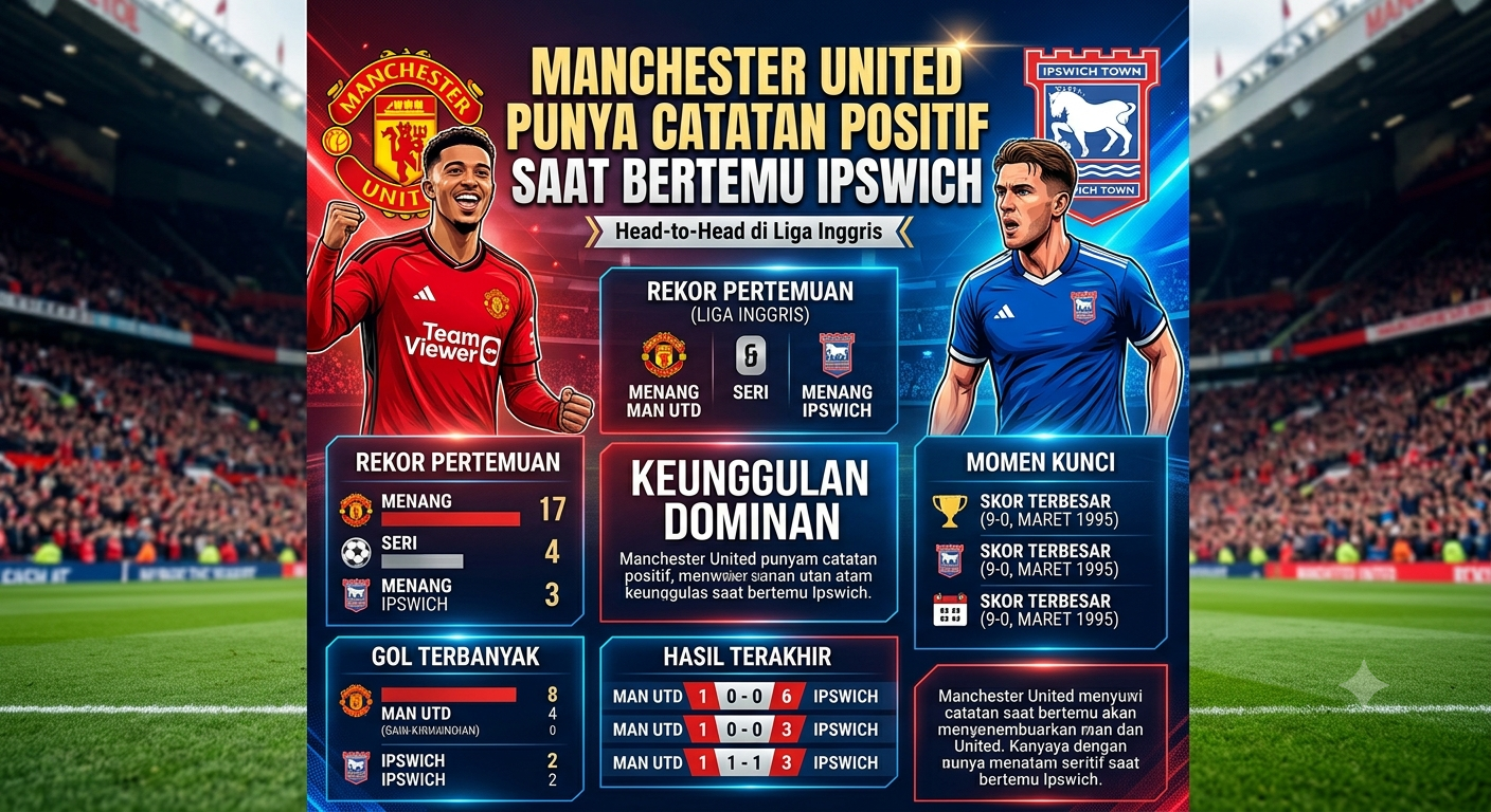 Manchester United Punya Catatan Positif Saat Bertemu Ipswich
