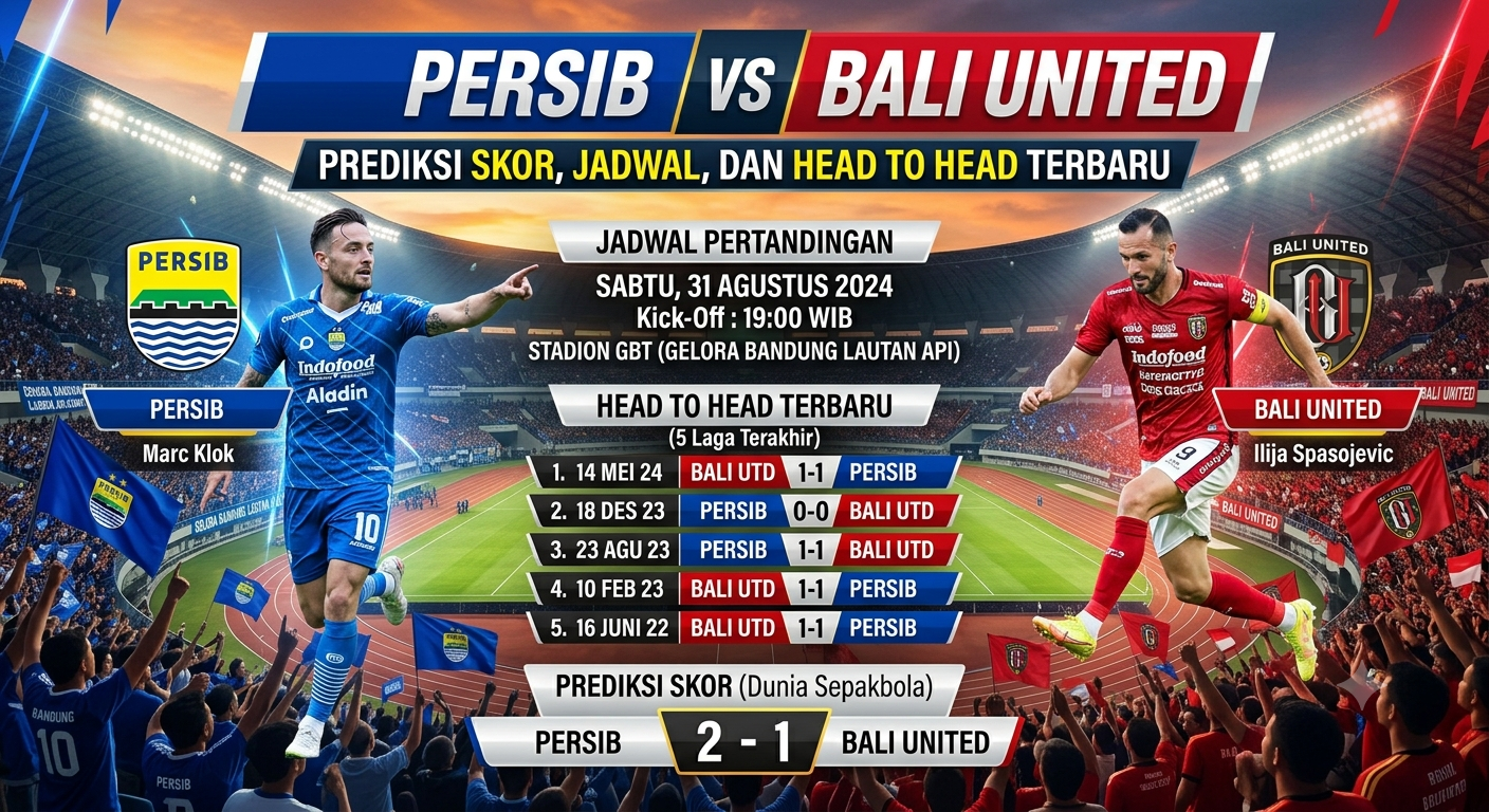 Persib vs Bali United: Prediksi Skor, Jadwal, dan Head to Head Terbaru