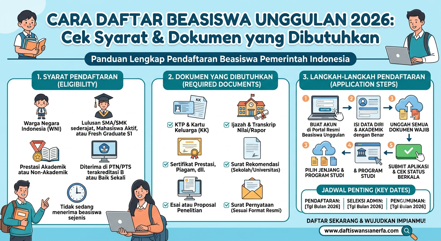 Cara Daftar Beasiswa Unggulan 2026, Cek Syarat dan Dokumen yang Dibutuhkan