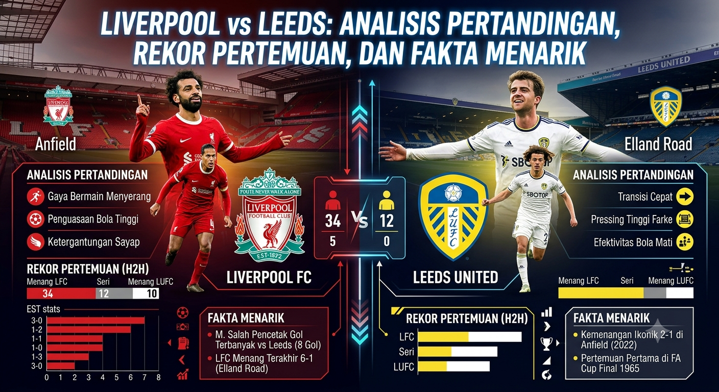 Liverpool vs Leeds: Analisis Pertandingan, Rekor Pertemuan, dan Fakta Menarik