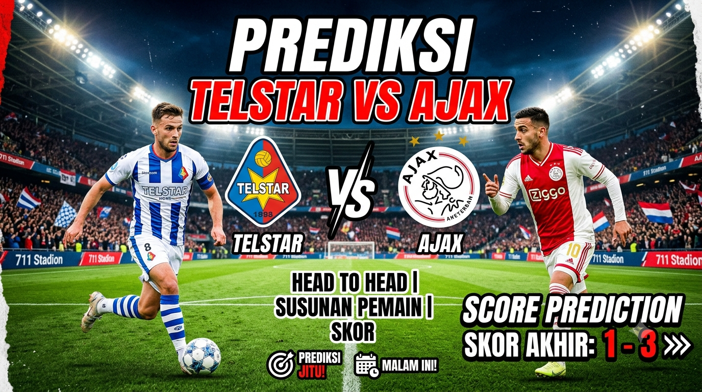 Prediksi Telstar vs Ajax: Head to Head, Susunan Pemain, dan Skor
