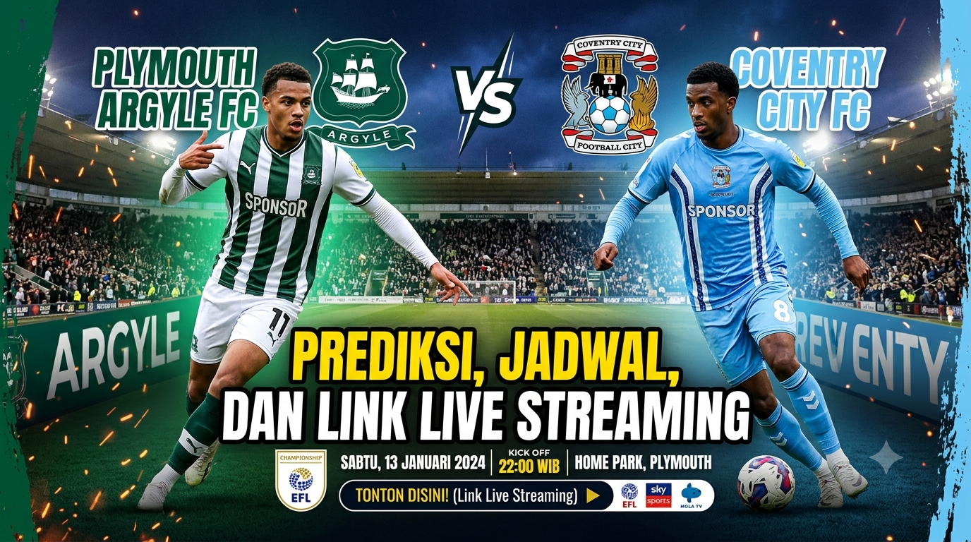Plymouth Argyle vs Coventry City: Prediksi, Jadwal, dan Link Live Streaming