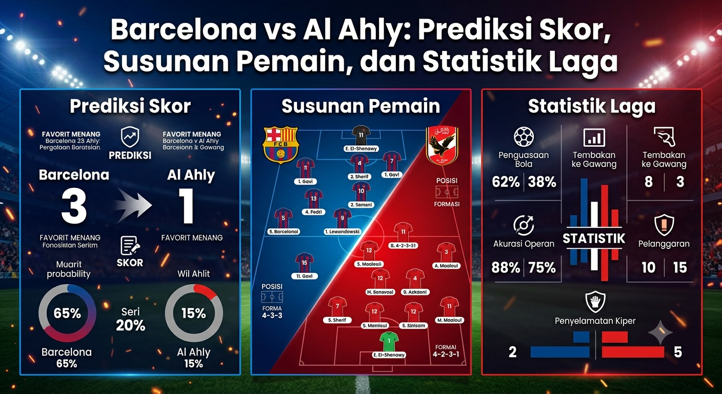 Barcelona vs Al Ahly: Prediksi Skor, Susunan Pemain, dan Statistik Laga