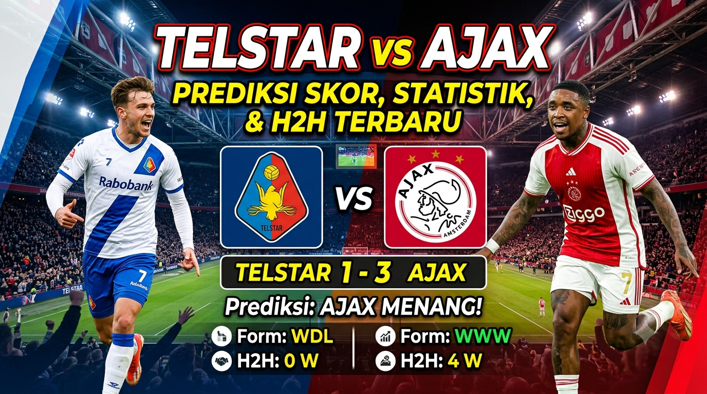 Telstar vs Ajax: Prediksi Skor, Statistik, dan Head to Head Terbaru