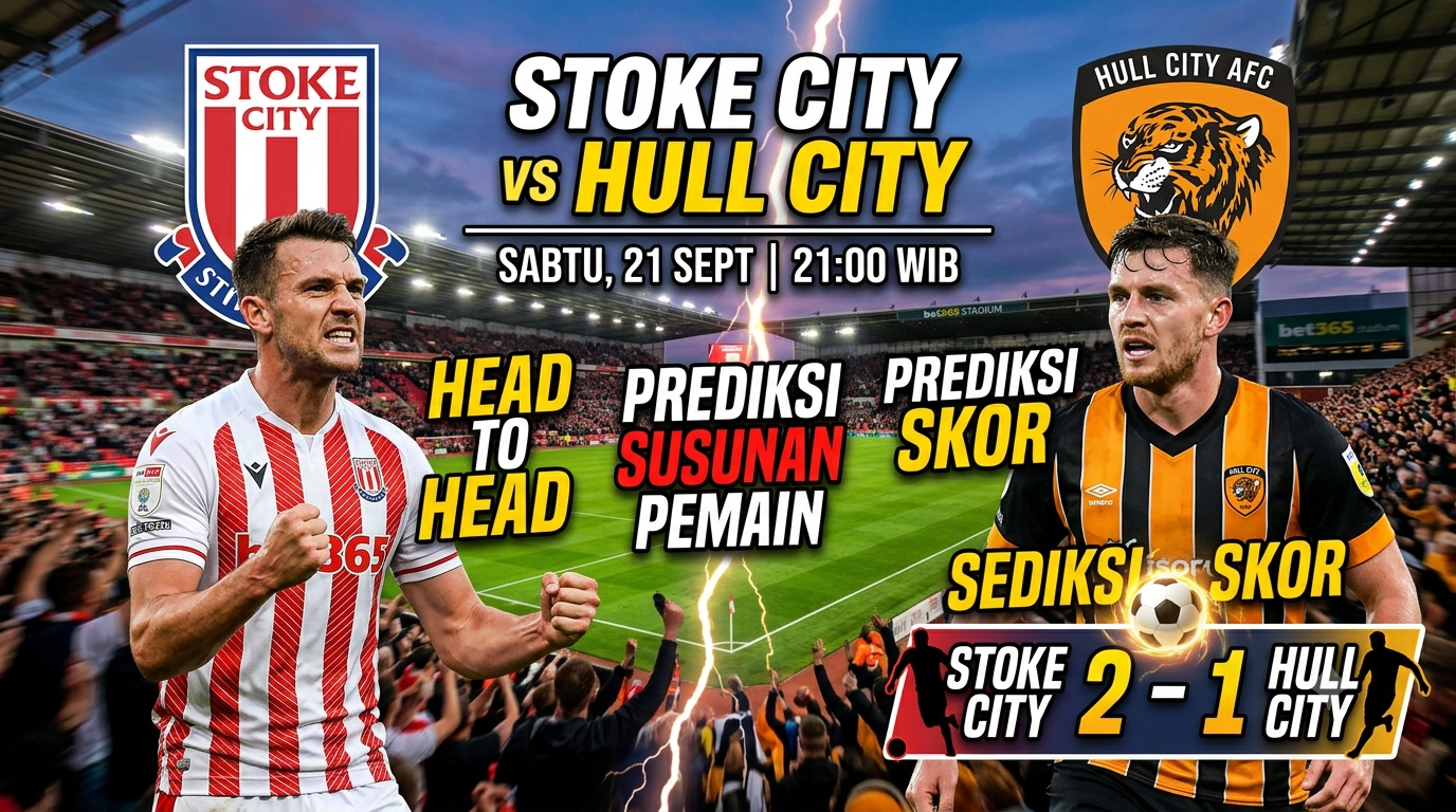 Stoke City vs Hull City: Head to Head, Prediksi Susunan Pemain, dan Skor