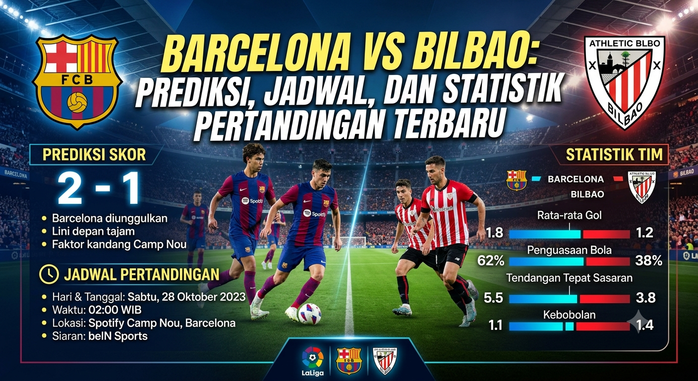 Barcelona vs Bilbao: Prediksi, Jadwal, dan Statistik Pertandingan Terbaru