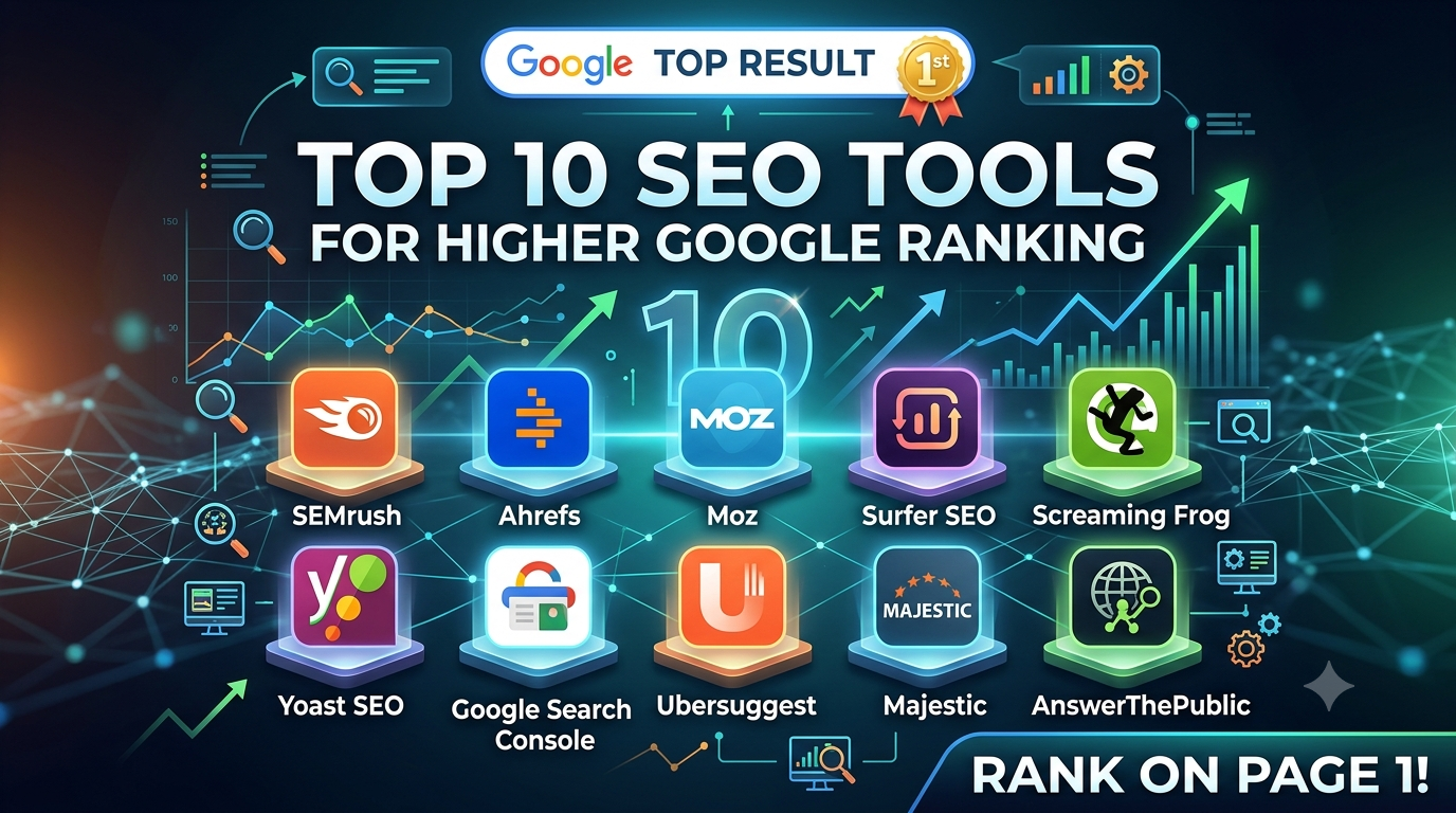 Top 10 SEO Tools for Higher Ranking on Google Search