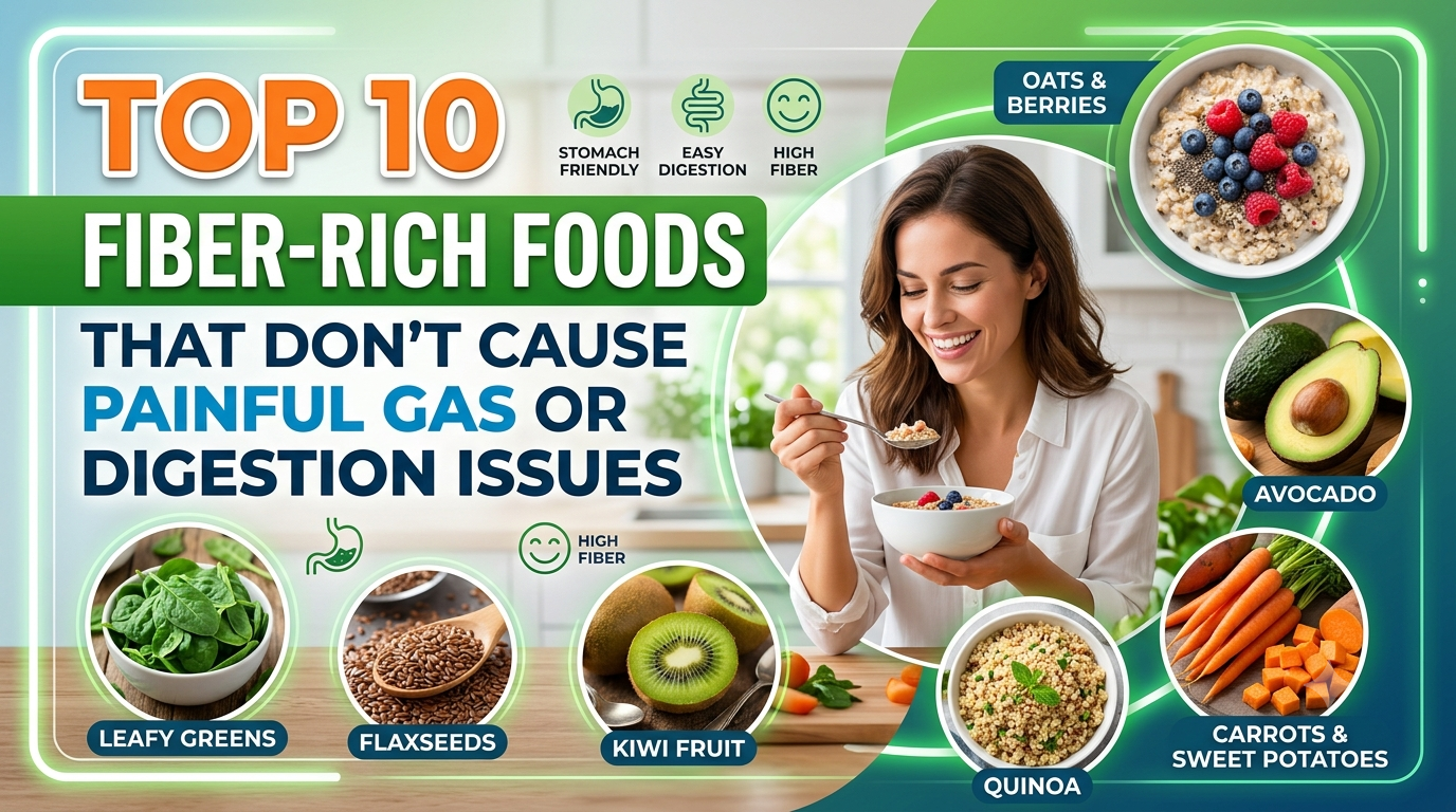 Top 10 Fiber-Rich Foods That Don't Cause Painful Gas or Digestion Issues