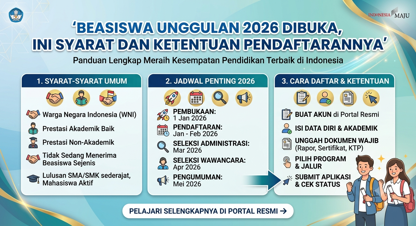 Beasiswa Unggulan 2026 Dibuka, Ini Syarat dan Ketentuan Pendaftarannya