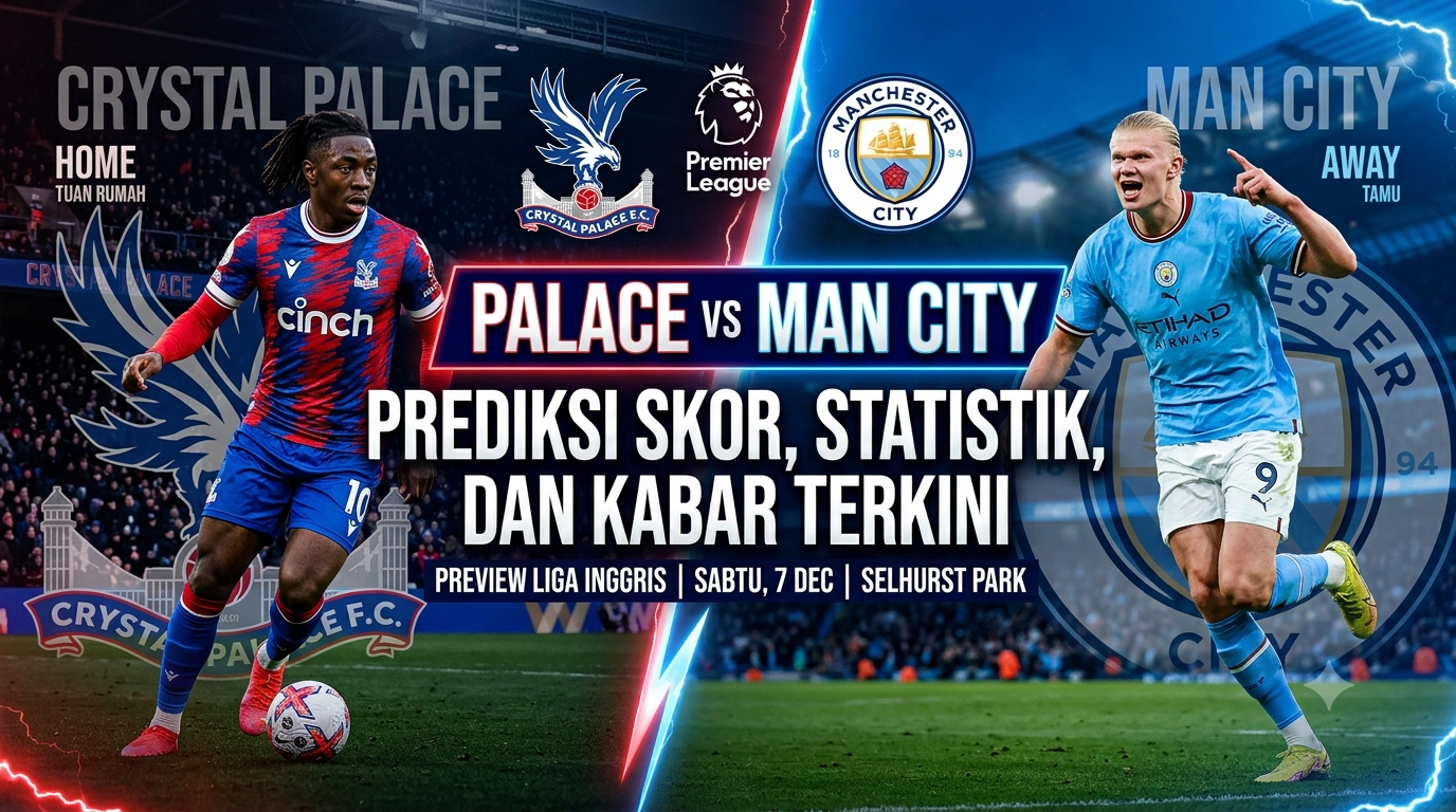Crystal Palace vs Man City: Prediksi Skor, Statistik, dan Kabar Terkini