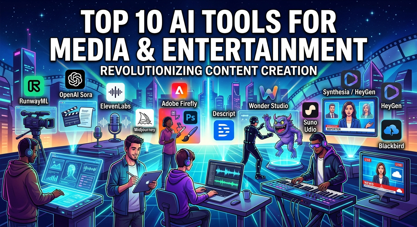 Top 10 AI Tools for Media and Entertainment in 2026: Revolutionizing Film, Music, and Content Creation