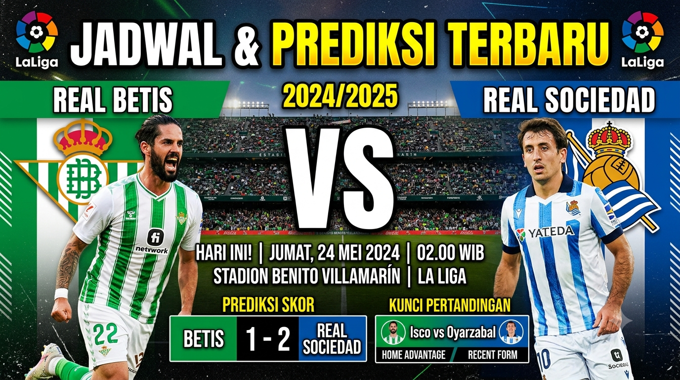 Jadwal Betis vs Real Sociedad dan prediksi pertandingan terbarunya