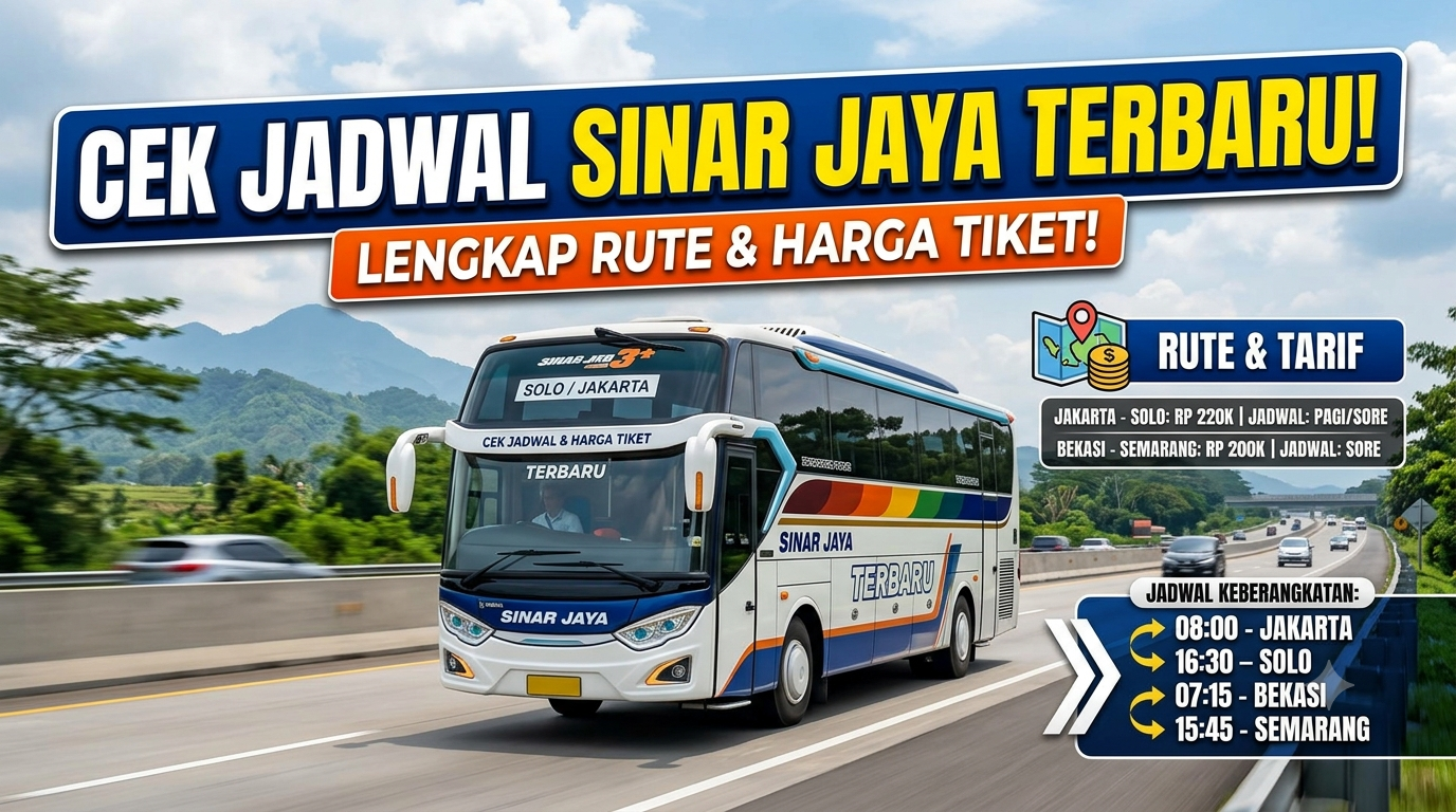 Cek Jadwal Sinar Jaya Terbaru Lengkap dengan Rute dan Harga Tiket