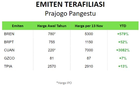 Dinamika Emiten Prajogo Pangestu: Antara Bertahannya BRPT di MSCI Global Standard dan Tekanan Aksi Jual Asing
