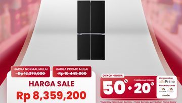 Kabar Gembira! Diskon Besar-besaran Kulkas Side by Side 480L di Transmart Full Day Sale Jadi Buruan