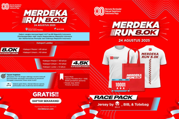 Siap-Siap War Pendaftaran! Merdeka Run 2026 Segera Dibuka, Lari Gratis 8K dari Istana Merdeka
