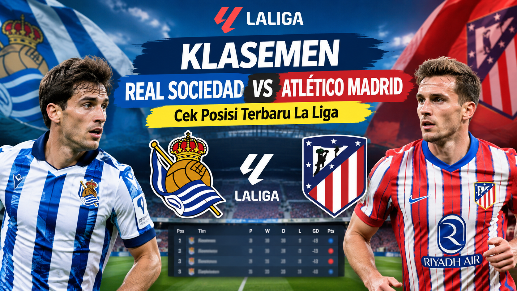 Klasemen Real Sociedad vs Atlético Madrid, Cek Posisi Terbaru La Liga
