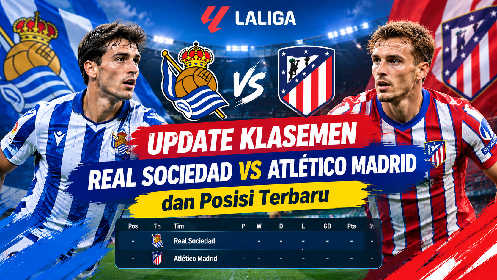 Update Klasemen Real Sociedad vs Atlético Madrid dan Posisi Terbaru