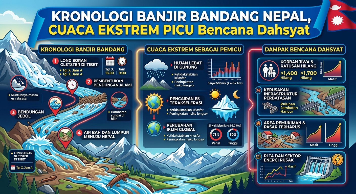 Kronologi Banjir Bandang Nepal, Cuaca Ekstrem Picu Bencana Dahsyat