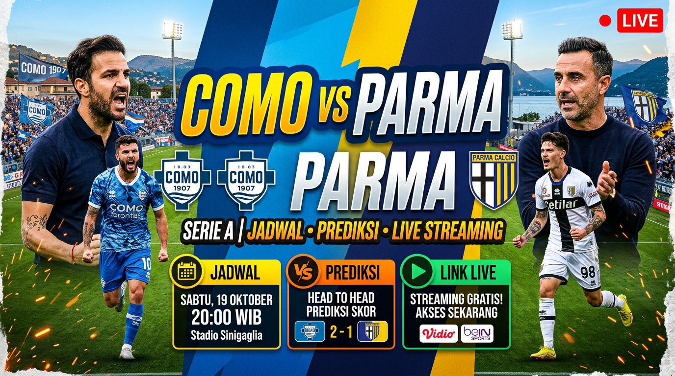 Como vs Parma: Jadwal, Prediksi, dan Link Live Streaming Pertandingan