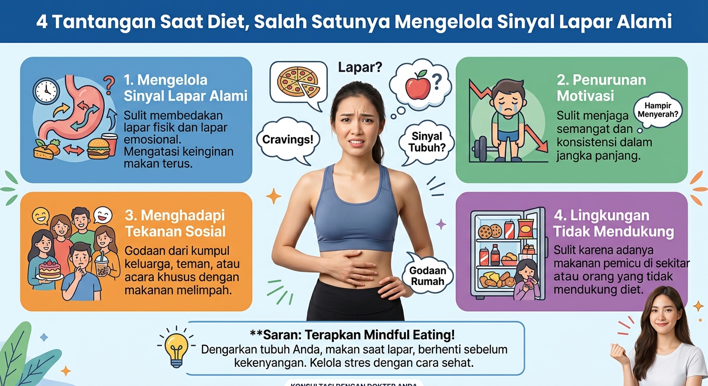 4 Tantangan Saat Diet, Salah Satunya Mengelola Sinyal Lapar Alami
