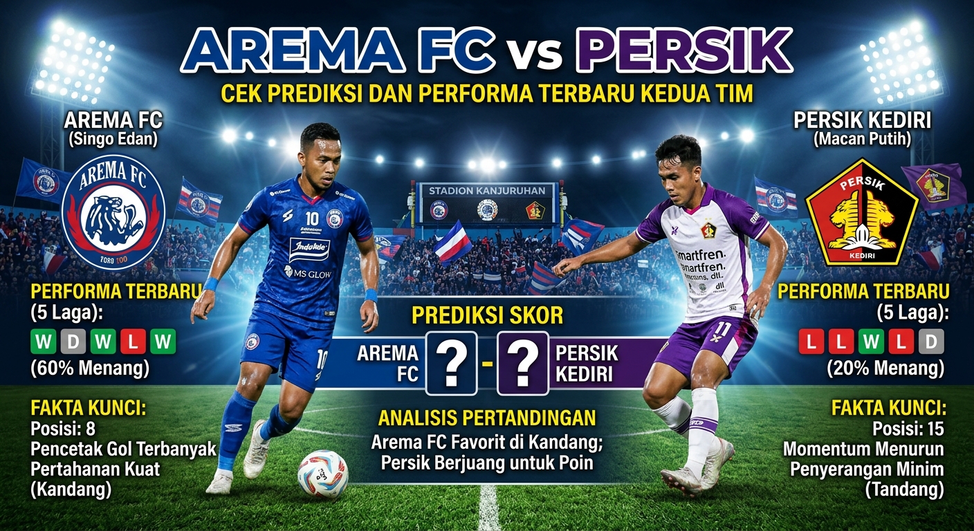 Arema FC vs Persik, Cek Prediksi dan Performa Terbaru Kedua Tim