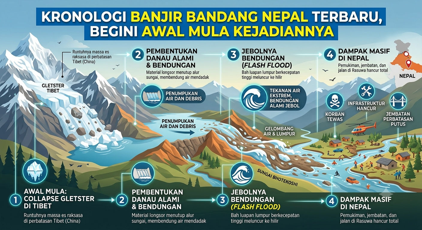 Kronologi Banjir Bandang Nepal Terbaru, Begini Awal Mula Kejadiannya