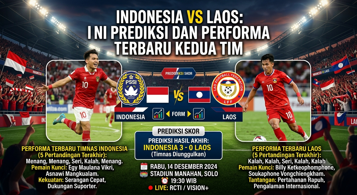 Indonesia vs Laos, Ini Prediksi dan Performa Terbaru Kedua Tim