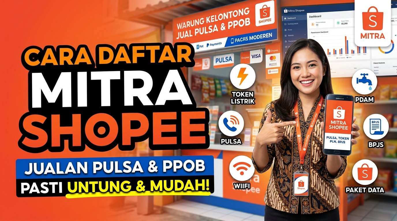 Cara Daftar Mitra Shopee untuk Jualan Pulsa dan PPOB
