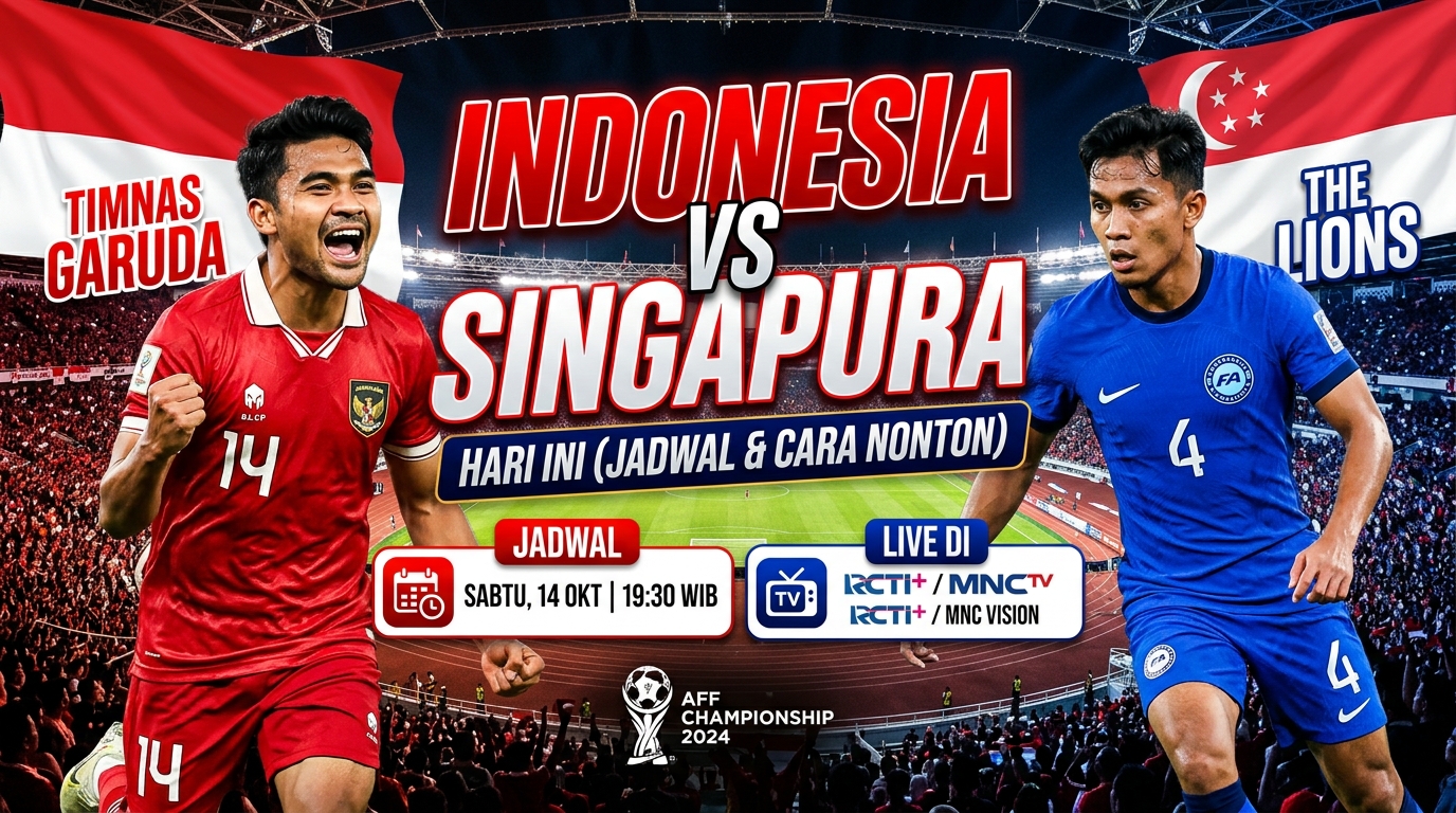 Indonesia vs Singapura Hari Ini: Jadwal dan Cara Menonton Pertandingan