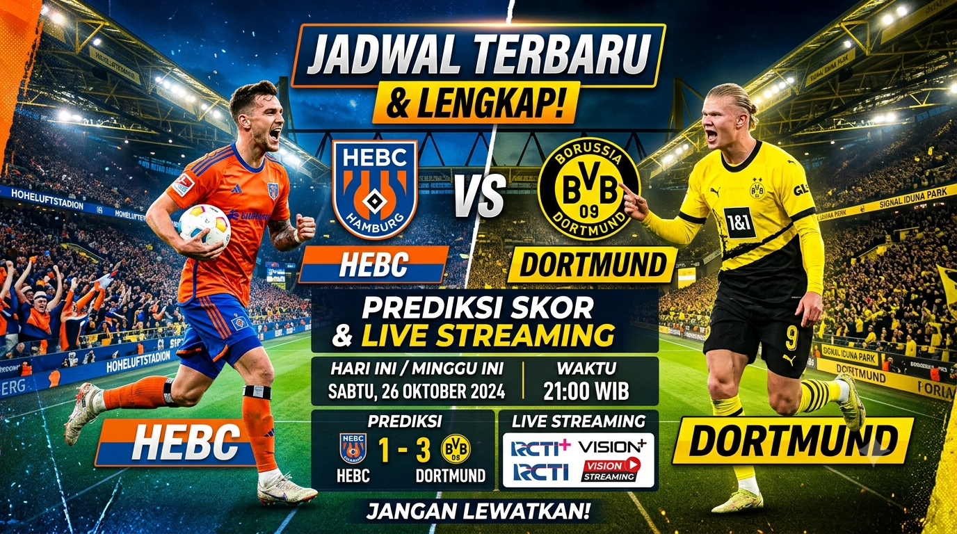 Jadwal HEBC vs Dortmund Terbaru, Lengkap dengan Prediksi dan Live Streaming